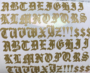 Gold Old English Letters Small