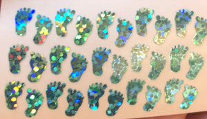 Baby feet blue holographic