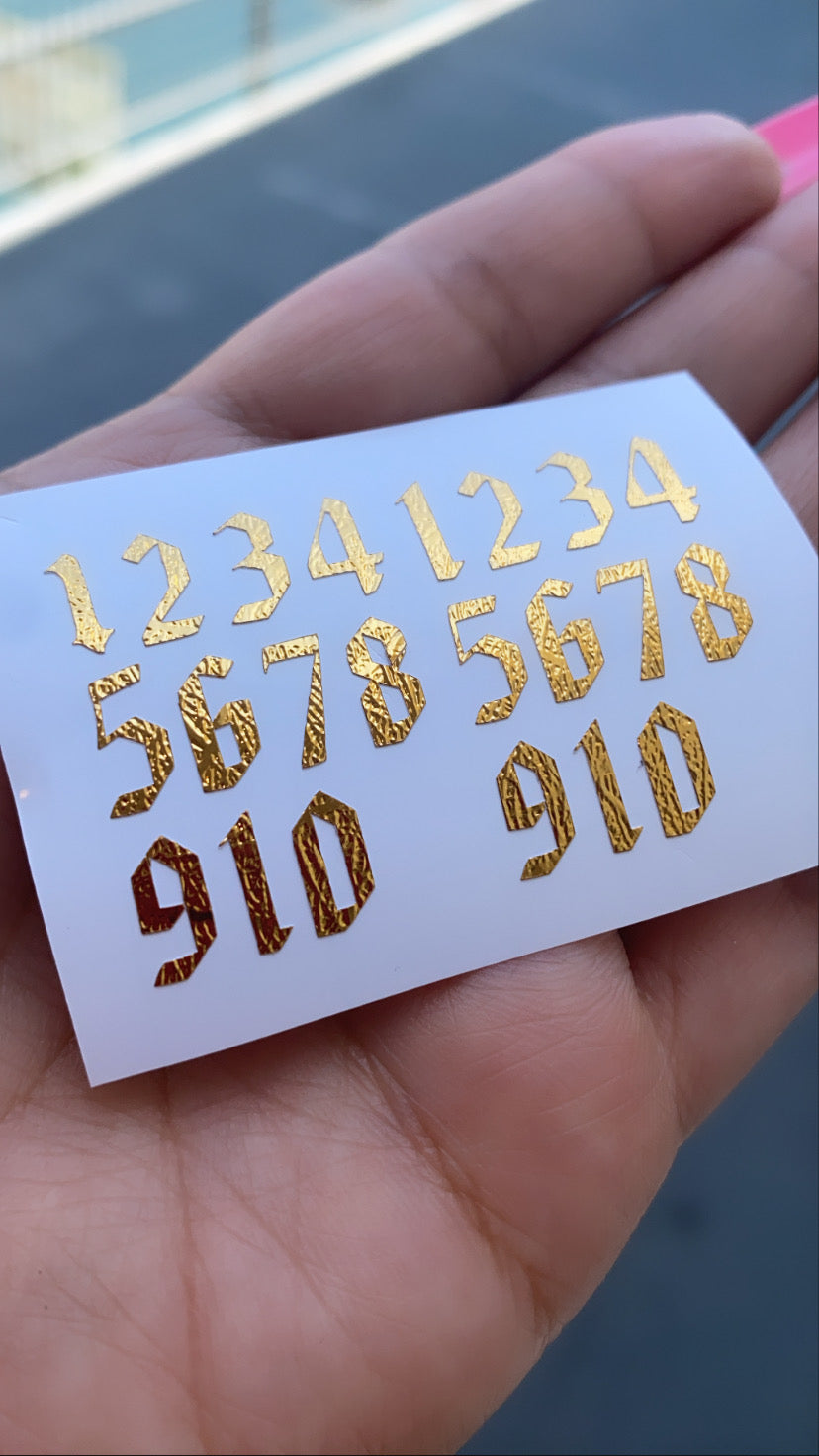 Gold Old English numbers