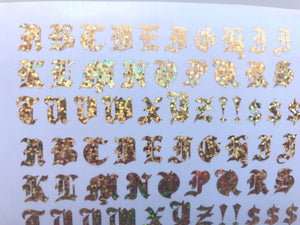 Gold Old English Letters