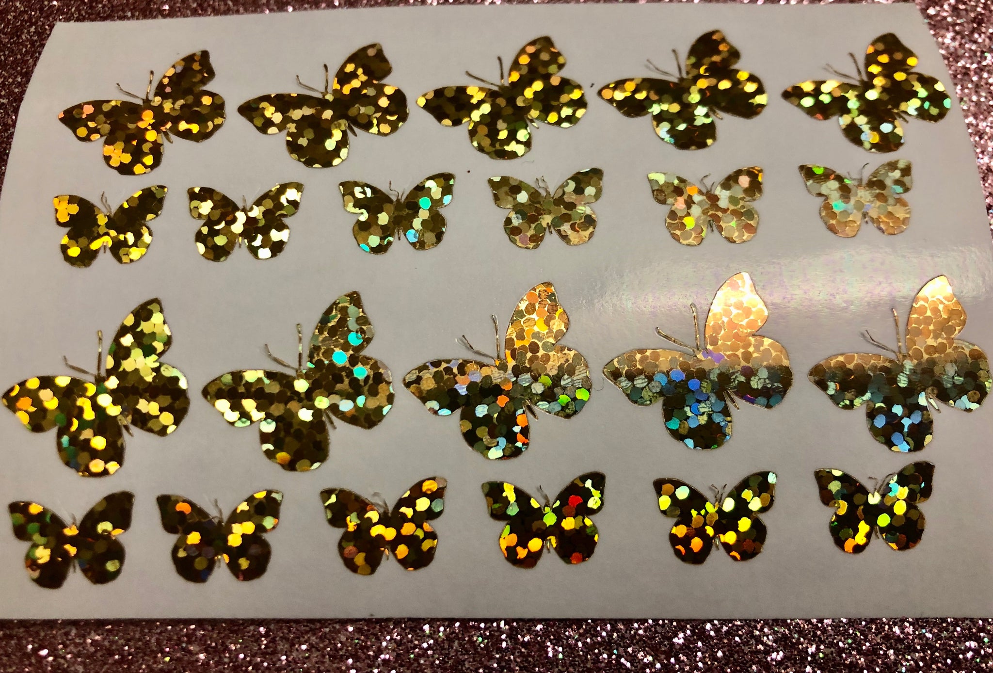 Holographic Gold Butterflies