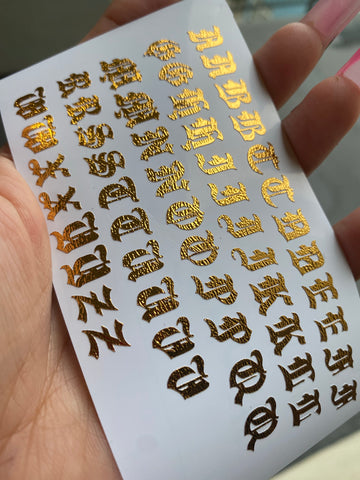 Gold English Letters