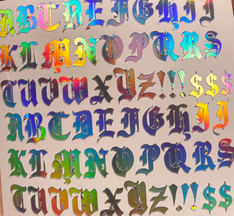 Holographic Old English Letters Small