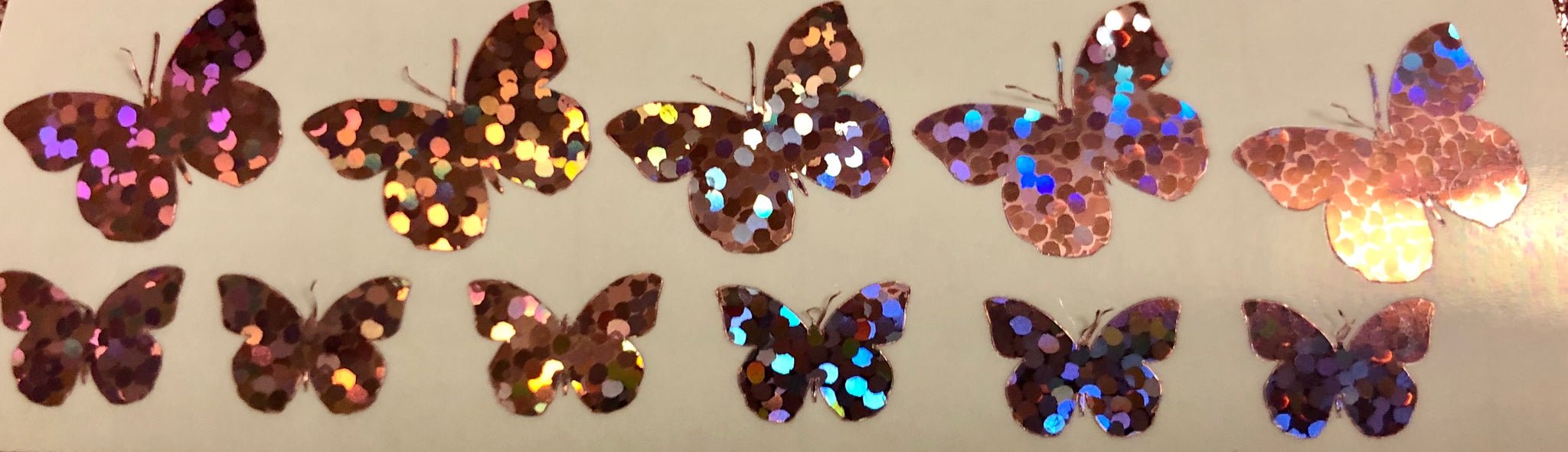 Pink holographic butterflies