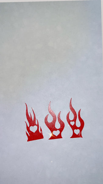Flames Heart Stencils