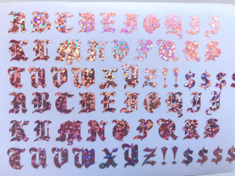 Pink Old English Letters
